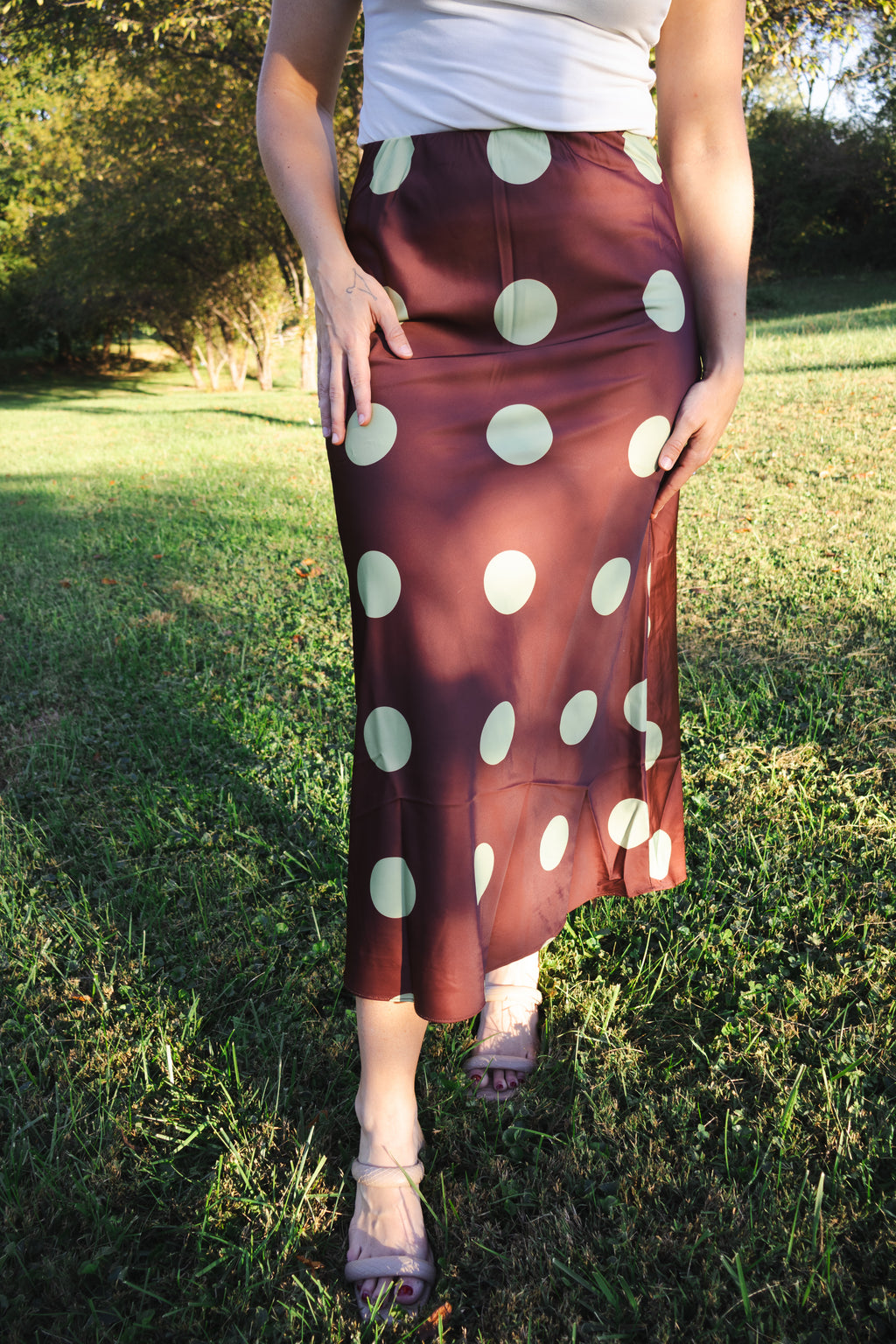 Polka Dot Slip Skirt