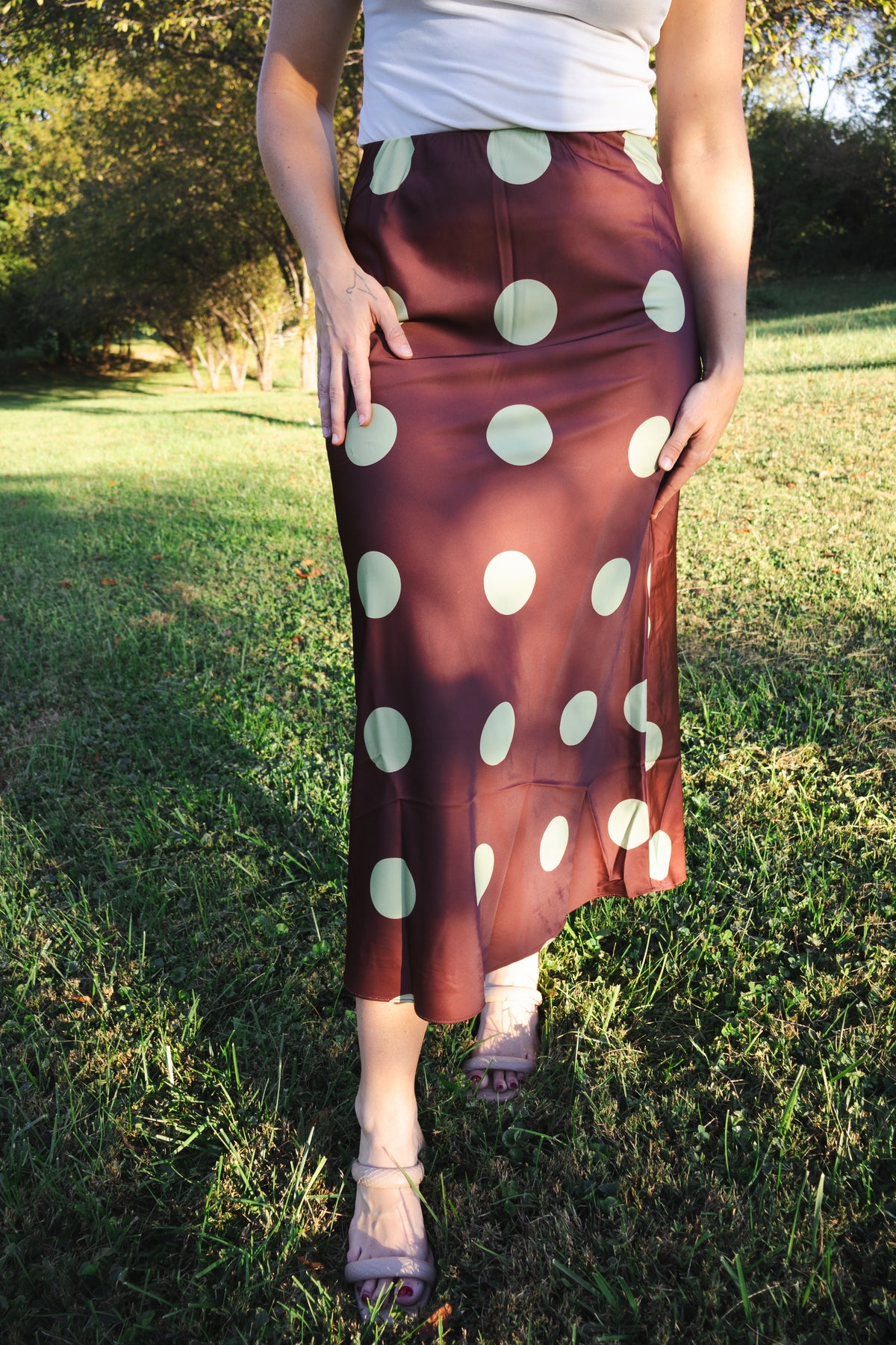 Polka Dot Slip Skirt