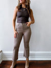 Cropped Kick Flare in Taupe