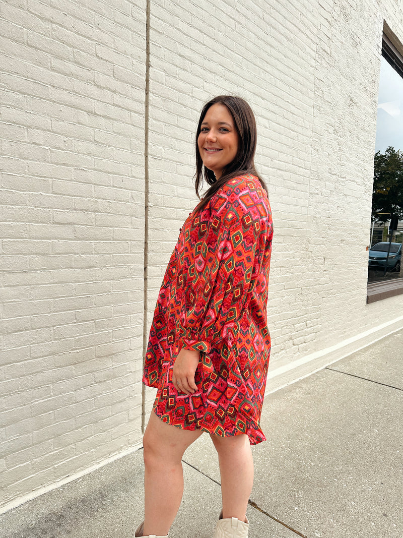Positano Button Down Swing Dress
