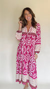 Boho Tunic Dress in Deep Pink