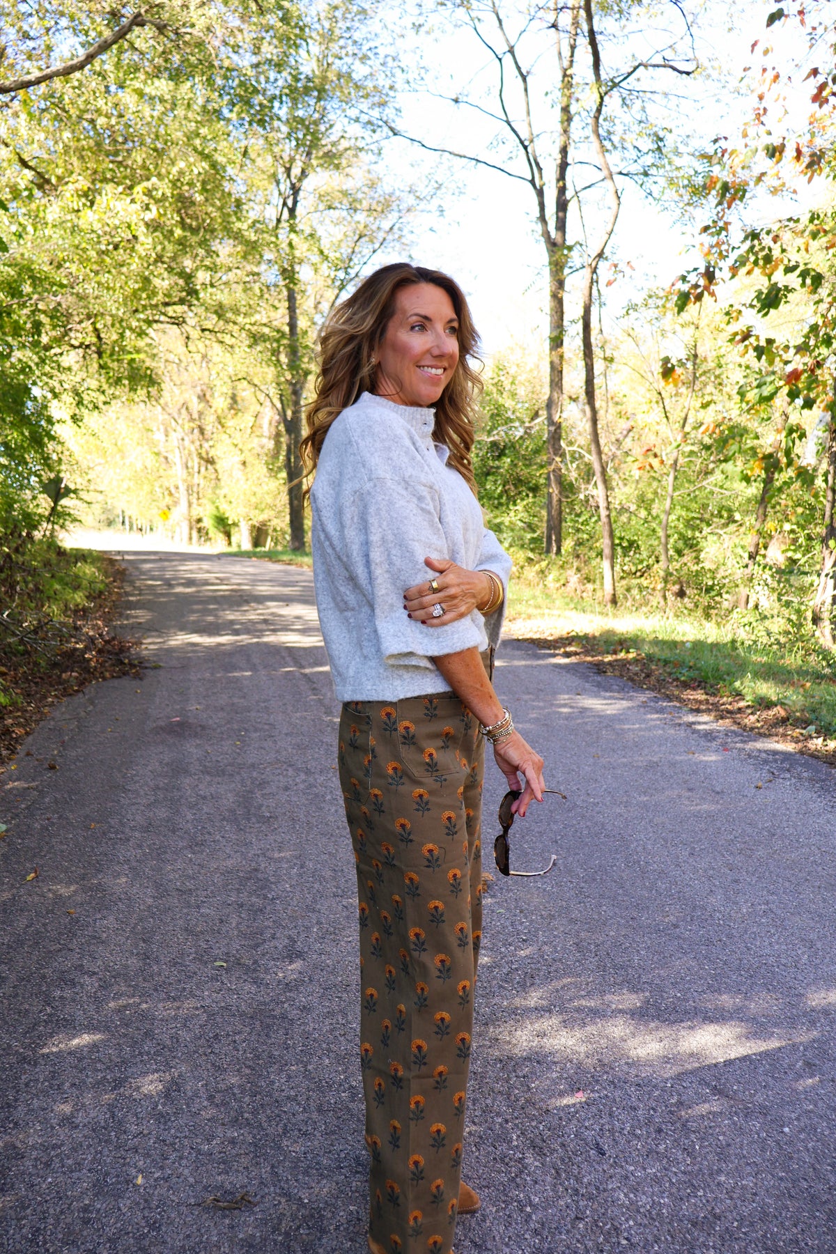 Ivory Charcoal Elbow Sleeve Cardigan