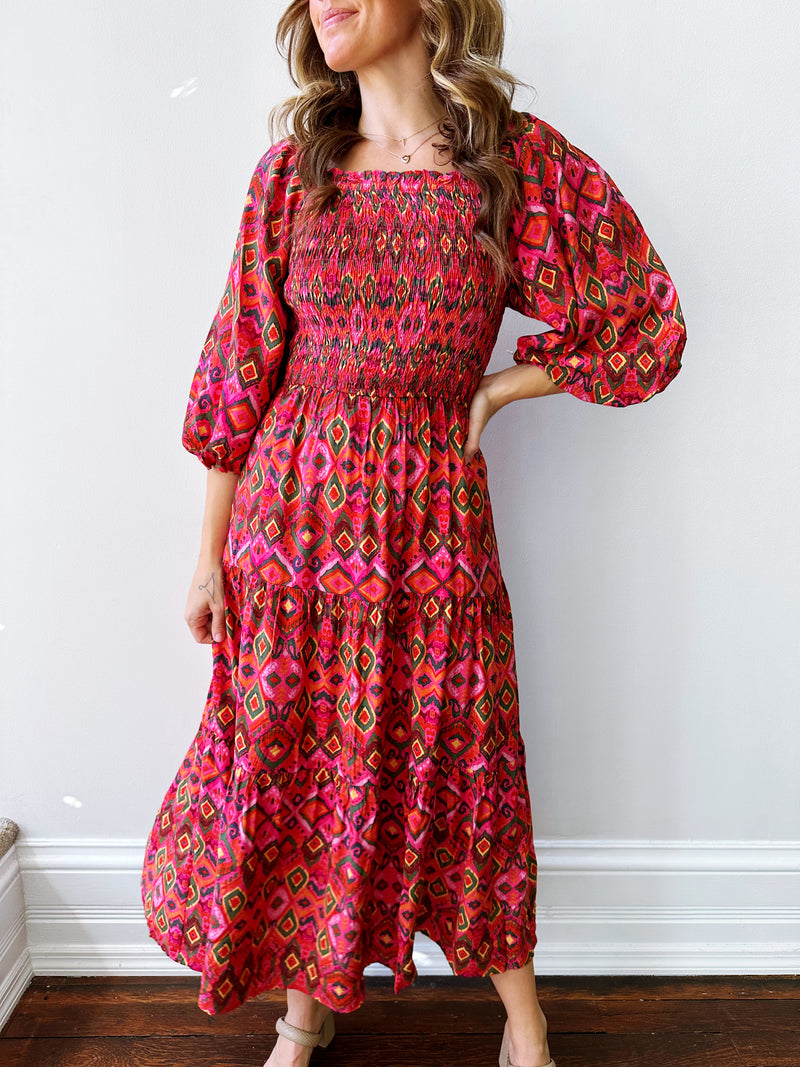 Watermelon Palomas Midi Dress