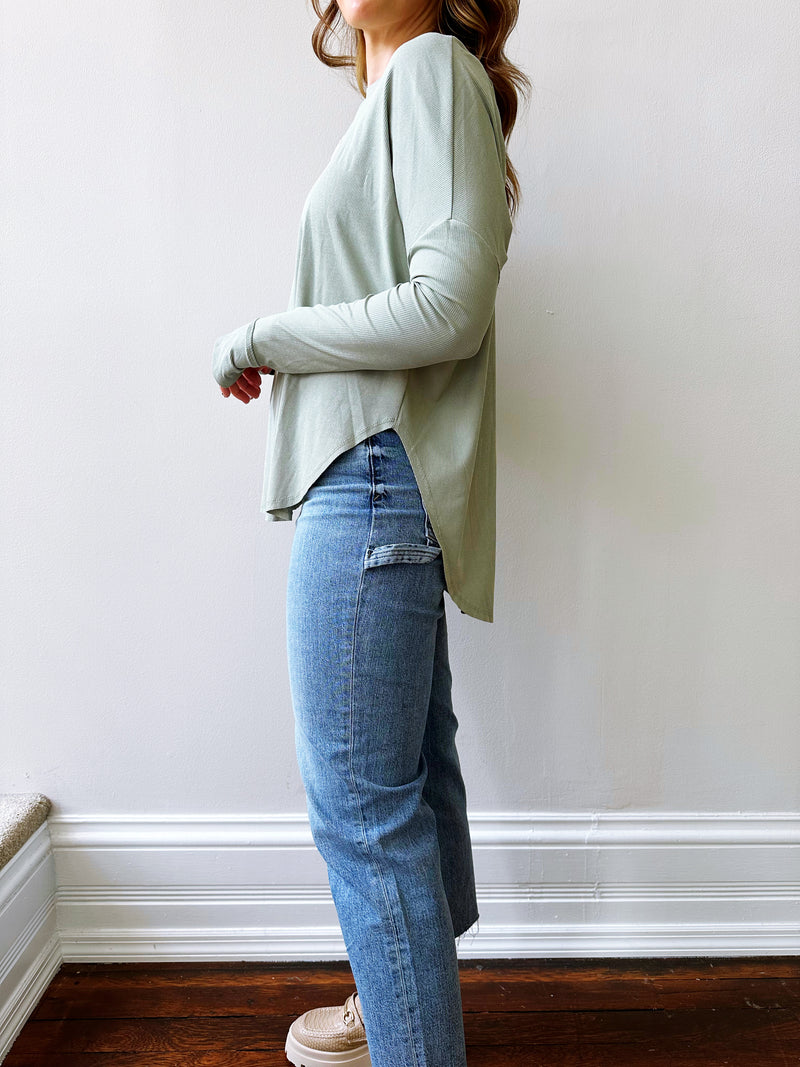 Ribbed Open Back Knit Top