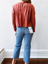 Piper Pleated Knit Top in Rustic Brown