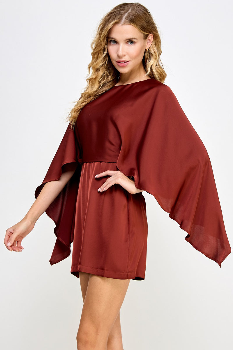 Cape Sleeve Mini Dress