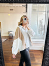 Oversized Colorblock Pullover in Neutrals
