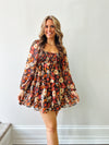 Midnight Bloom Babydoll Dress