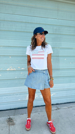 Denim Wrap Skort