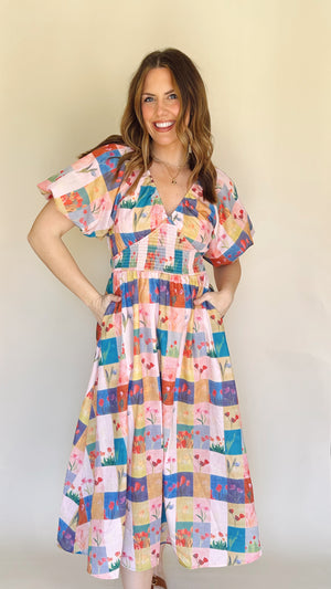 Darling Plaid Midi Dress