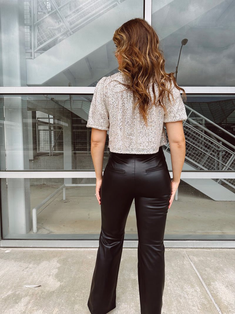 Uptown High Rise Vegan Leather Pant