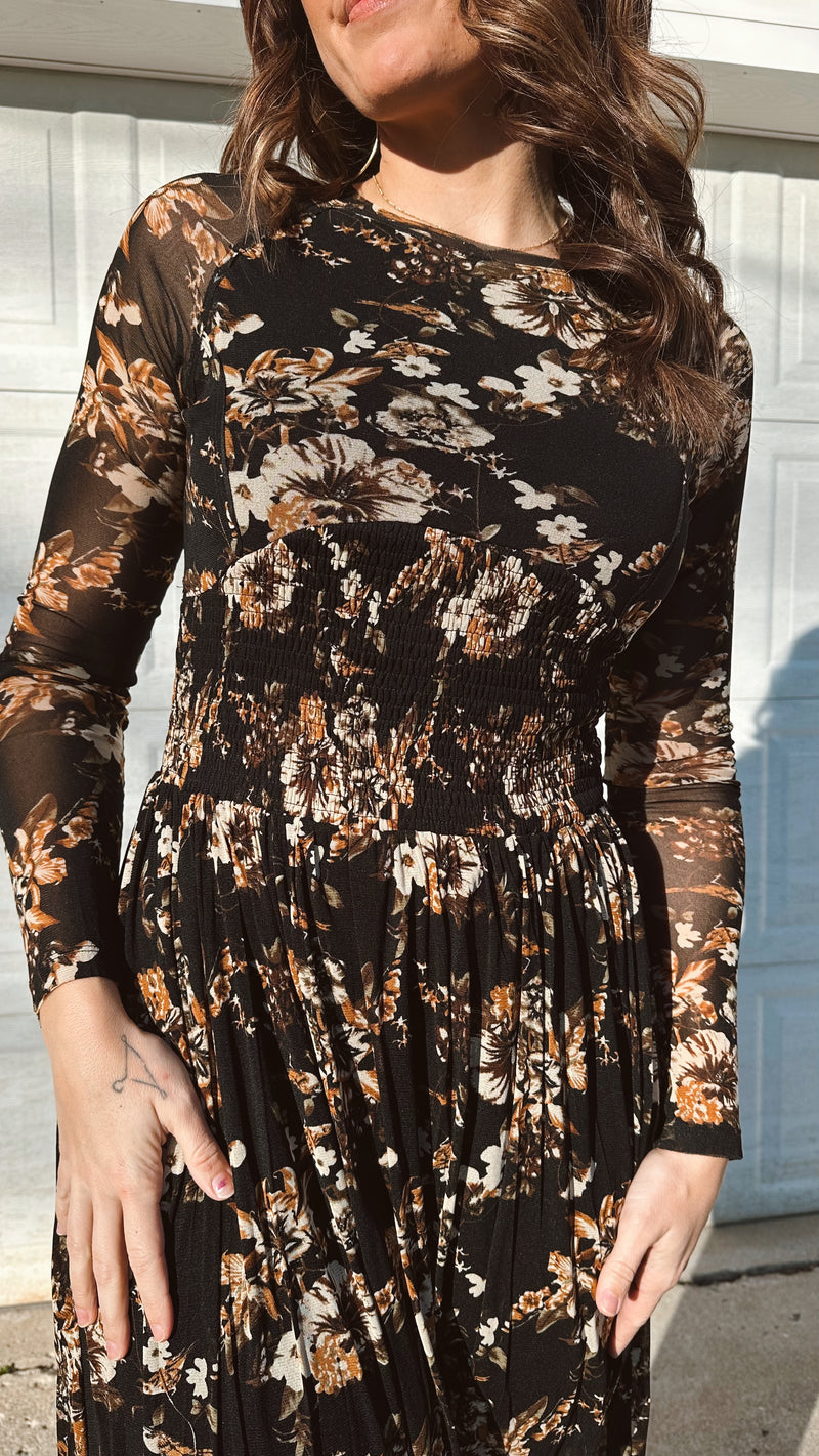 Moody Mesh Midi Dress