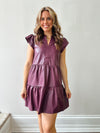 Eggplant Faux Leather Shift Dress