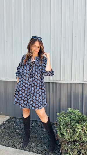 Reese Printed Babydoll Dress