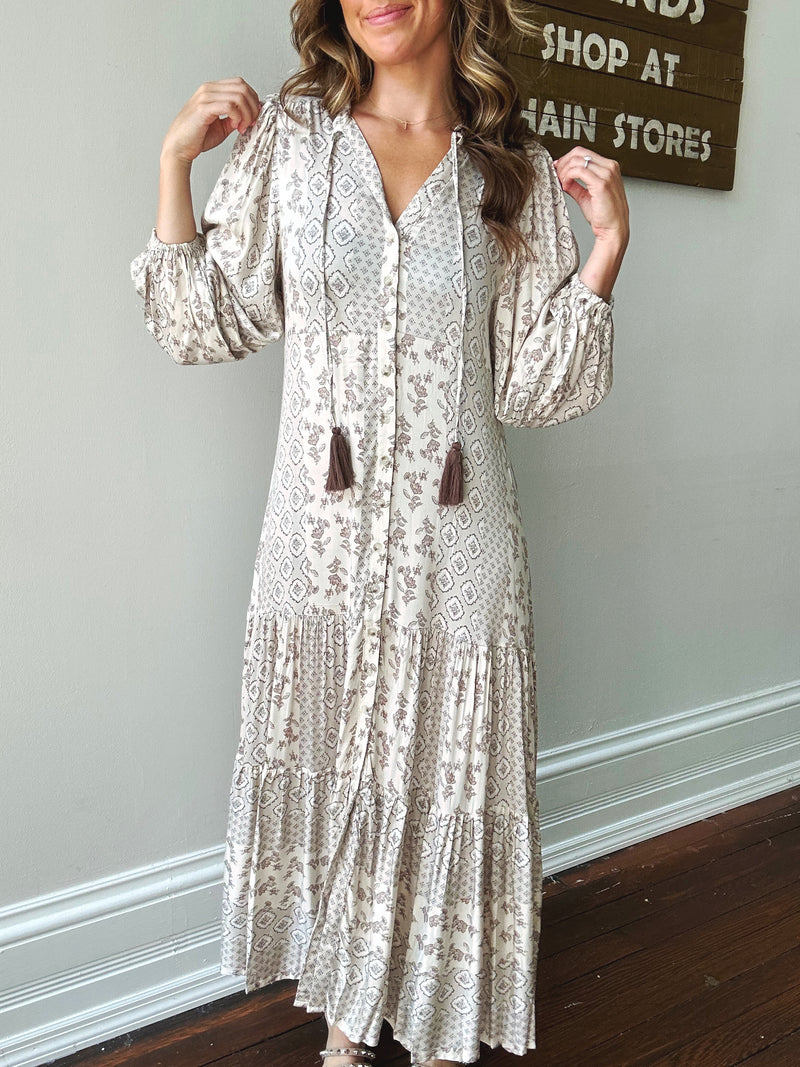 Wonderous Button Front Midi Dress