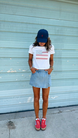 Patchwork Flag Baby Tee
