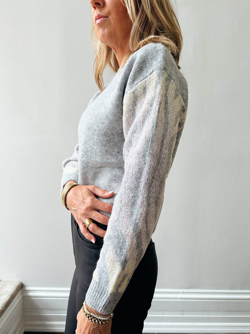 Zebra Sleeve Sweater