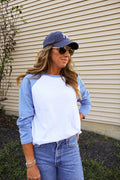 Baseball Tee in Steel Blue