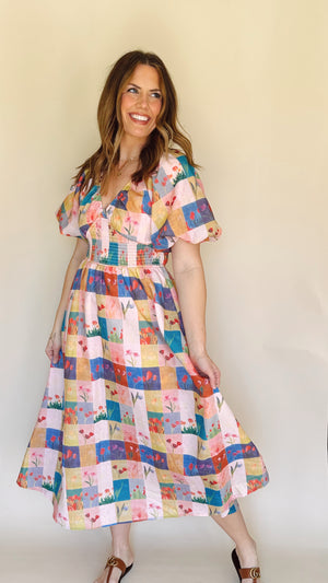 Darling Plaid Midi Dress