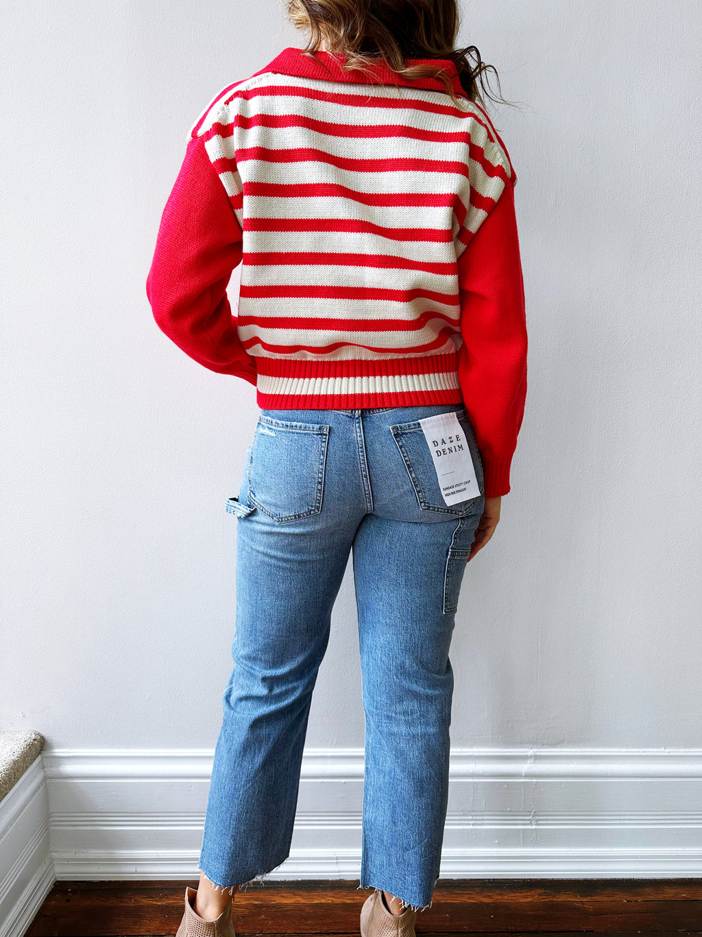 Malibu Red Polo Sweater