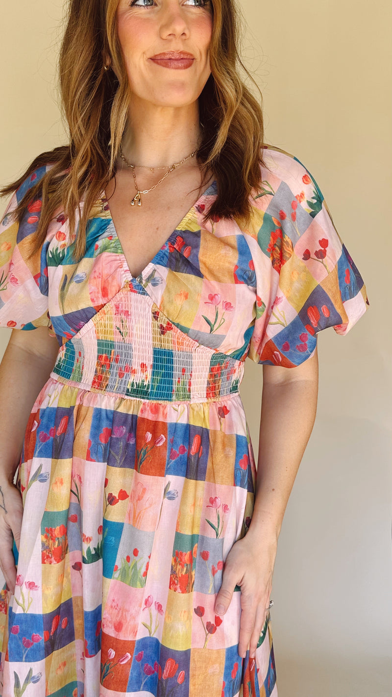 Darling Plaid Midi Dress