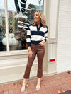 Rugby Striped Sweater in Navy