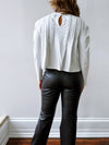 Piper Pleated Knit Top in Heather Grey