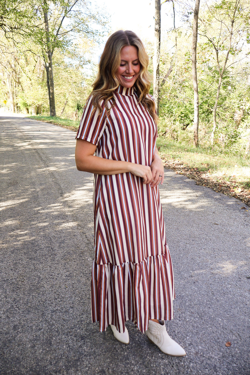Samantha Striped Midi Dress