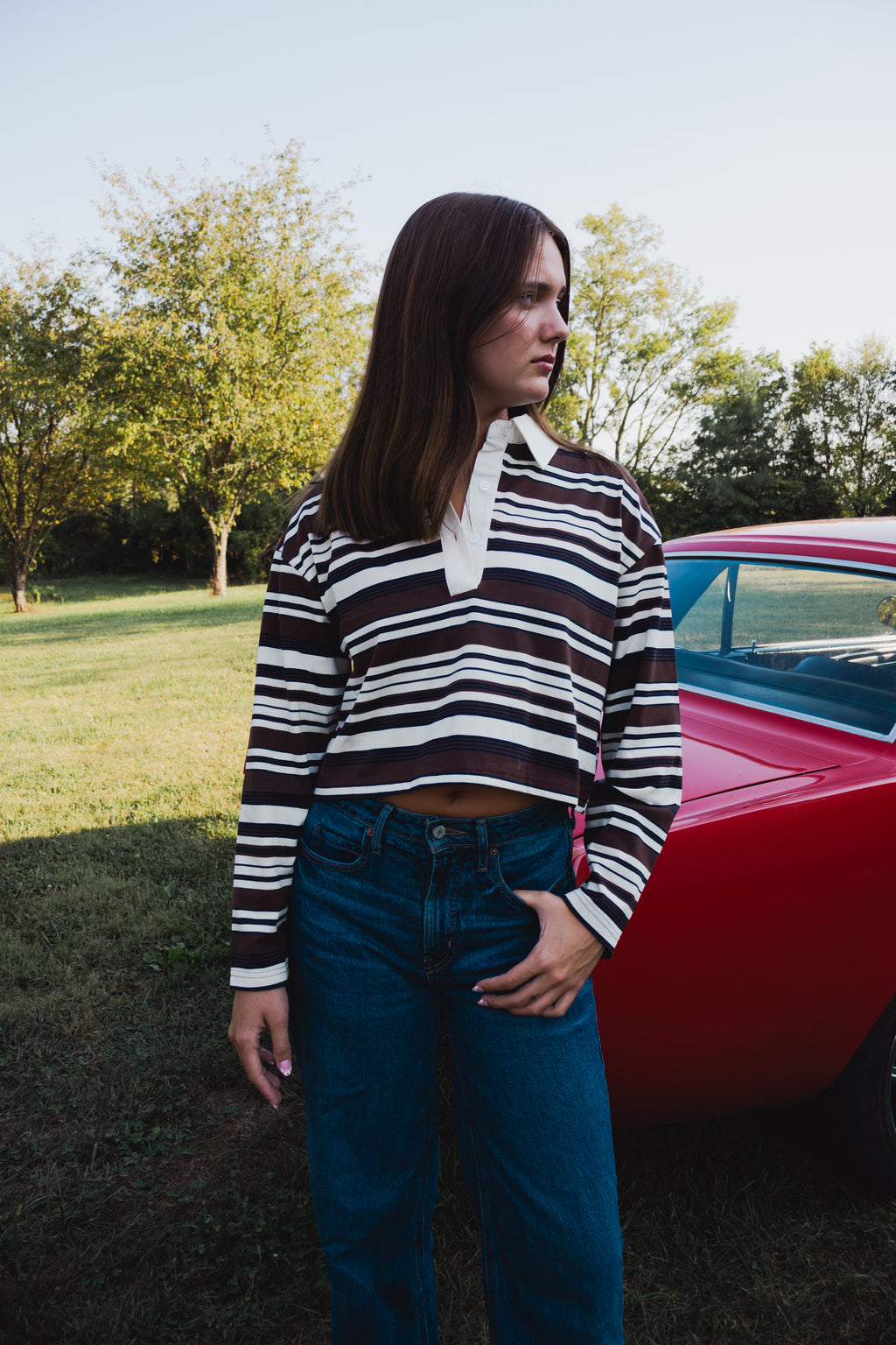 Prepped For Fall Polo Top
