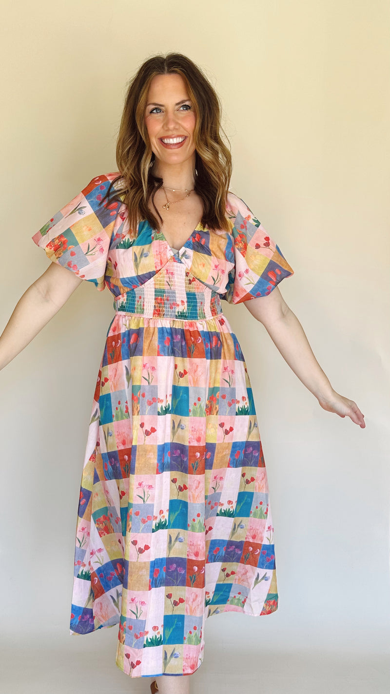 Darling Plaid Midi Dress