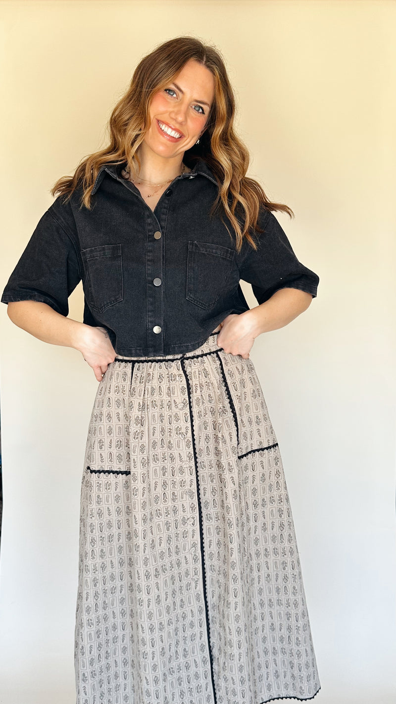 Cropped Denim Shirt Jacket