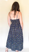 Ivy Floral Midi Dress in Black