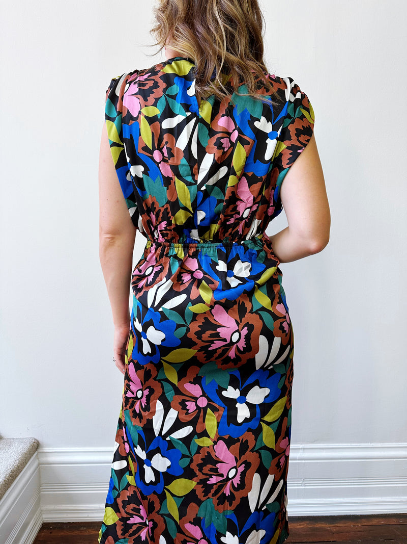 Bold Floral Midi Dress