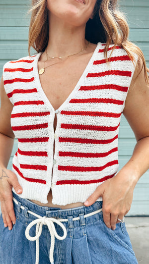 Mayley Striped Sweater Vest