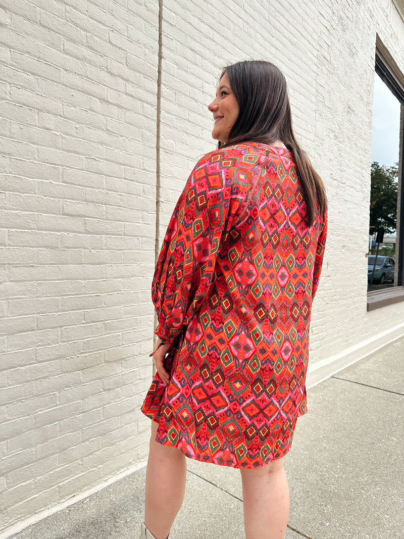 Positano Button Down Swing Dress