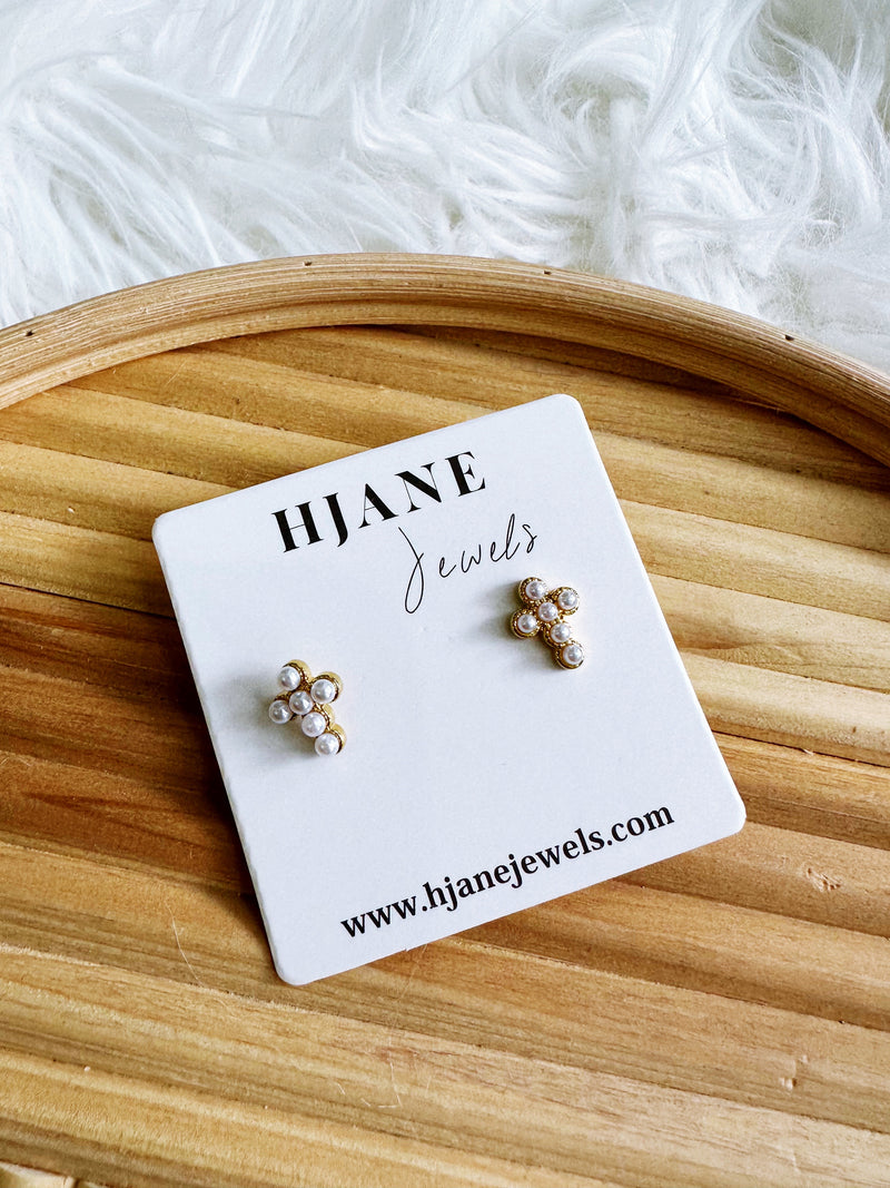 Pearl Cross Studs
