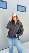Deep Coal Henley Pullover
