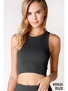 Vintage Chevron Highneck Crop