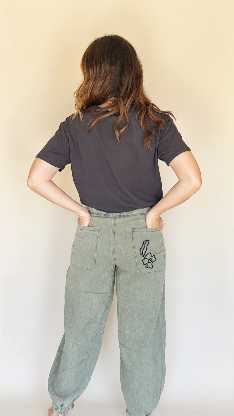 Cheyenne Stencil Pants in Olive