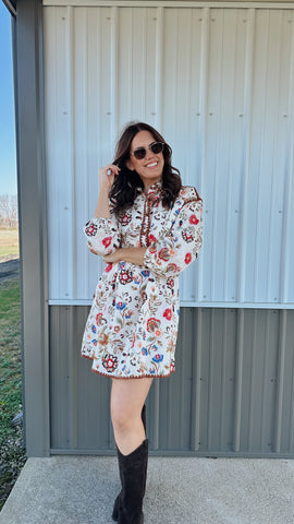 Boho Tunic Dress in Deep Pink