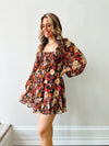 Midnight Bloom Babydoll Dress