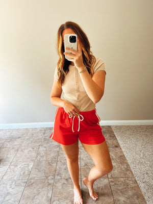 Red Stripe Athletic Short