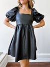 Leather Babydoll Mini Dress