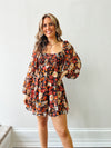 Midnight Bloom Babydoll Dress