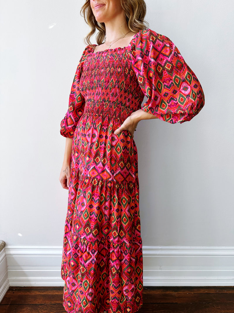 Watermelon Palomas Midi Dress
