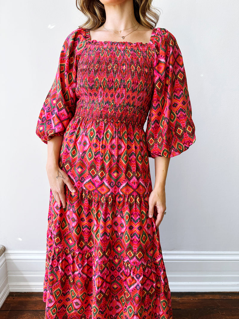 Watermelon Palomas Midi Dress