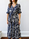 Indigo Bloom Midi Dress