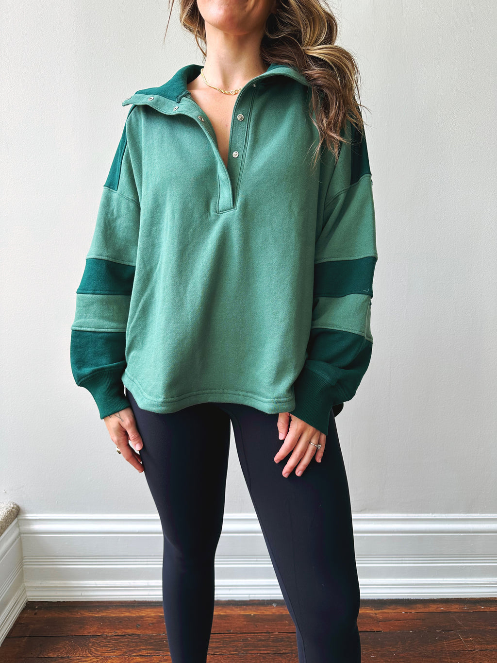 Warm Down Pullover in Smoked Pine