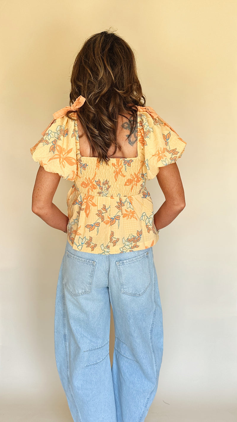 Peaches Peplum Top