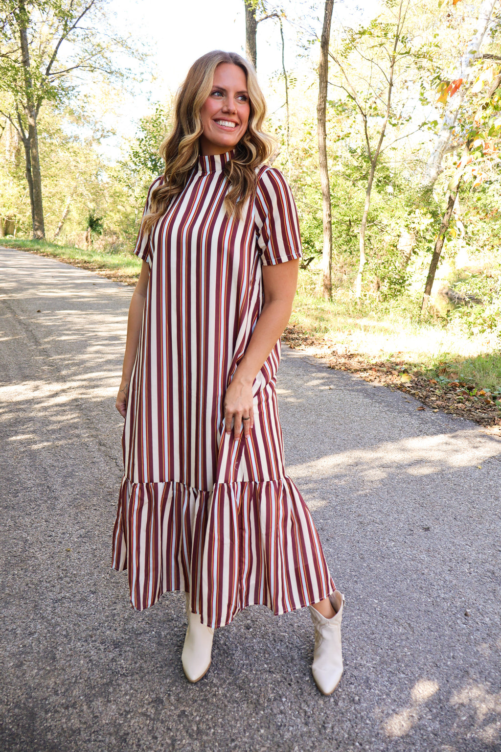 Samantha Striped Midi Dress